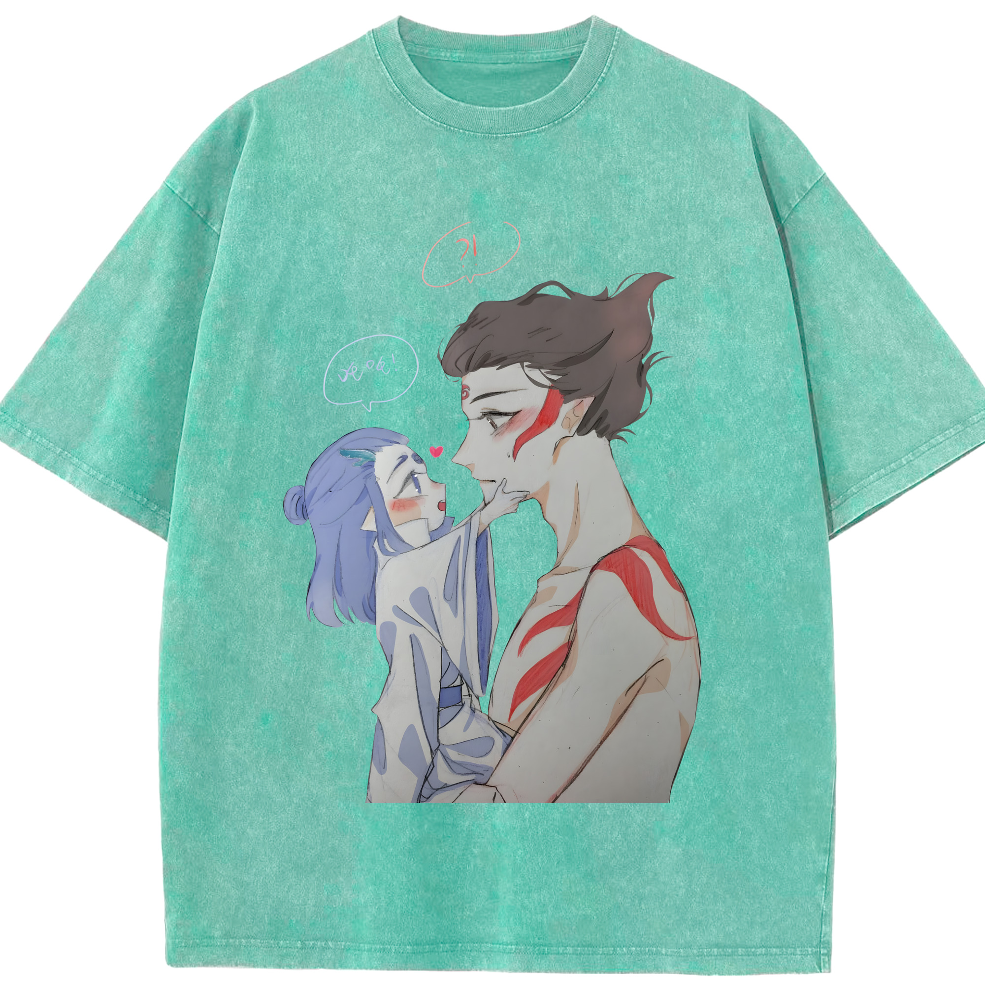 （画像用） Ne Zha 2 ナタ 魔童の大暴れ 綿100% ヴィンテージ風 半袖Tシャツ（フロントプリント）